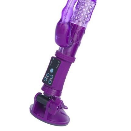Anal Vajinal Çift Çıkışlı Döner İnci Taneli Çift Motorlu Vantuzlu 22cm Vibratör