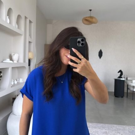 Kadın Kısa Kollu Bluz Ve Bileği Pens Detay Pantolon Ikili Takım