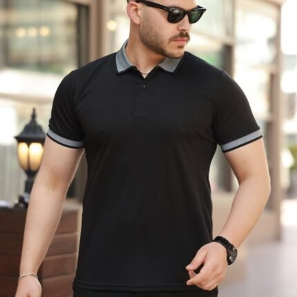 Erkek Yakalı Kagi Kumaş Kısa Kollu Tshirt
