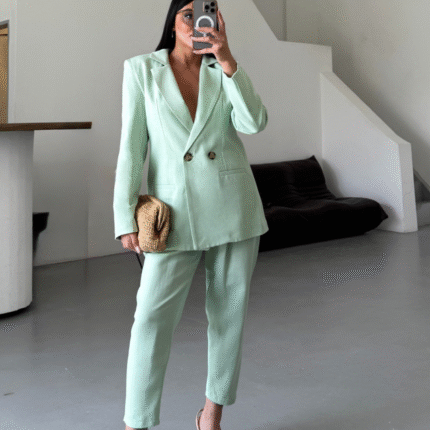 KETEN CEKET PANTOLON TAKIM Mint