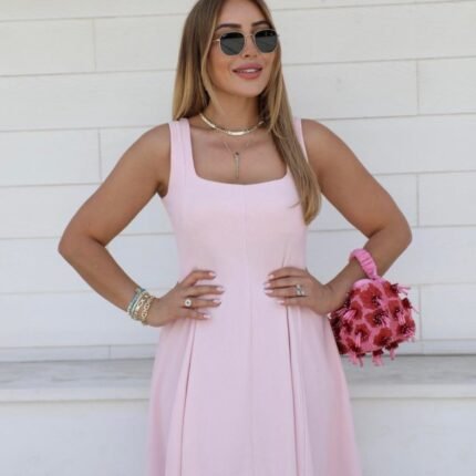 Kadın Kare Yaka Mini Elbise