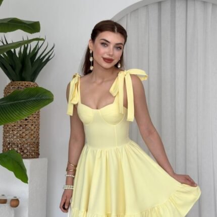 VERO OMUZ BAĞLAMALI ELBİSE
