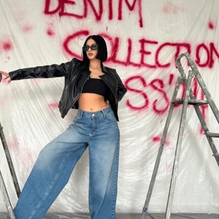 Mavi Geniş Paça Jeans Pantolon