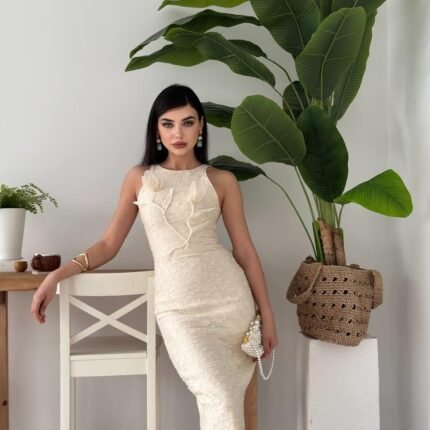 Lers Çiçek Detaylı Elbise