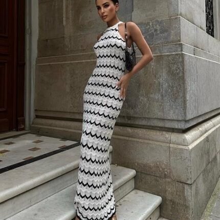 Melina Ajurlu Halter Yaka Elbise