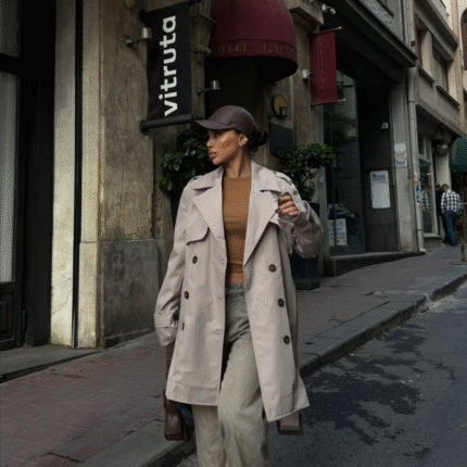 TRENCH KISA ŞANEL BOY Taş