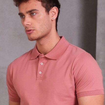 Erkek Slim Fit Pamuklu Yumuşak Doku Nefes Alan Kumaş Yakalı Tişört