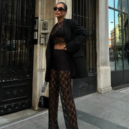 Evelyne Crop Dantelli Takım