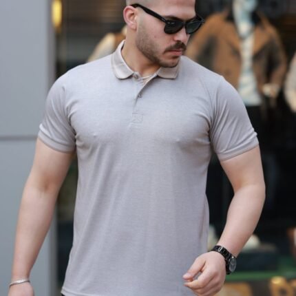 Erkek Yakalı Kagi Kumaş Kısa Kollu Tshirt