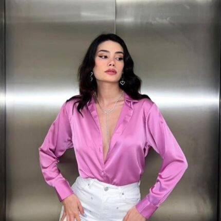 Pembe Saten Gömlek