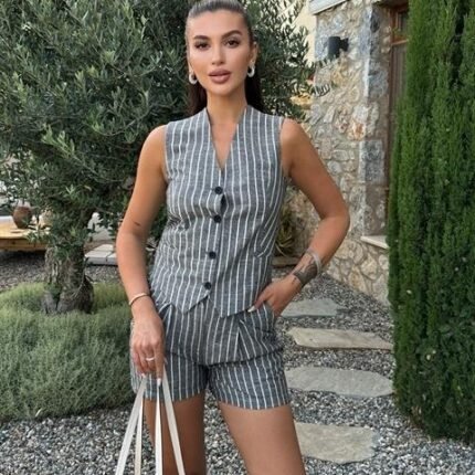 Carla Işıltılı Yelek Şort Takım