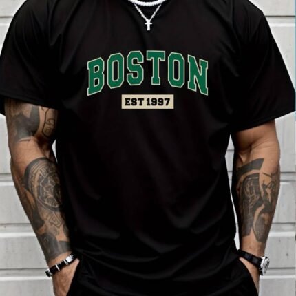 Erkek Boston Baskılı Süprem Tshirt