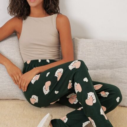 Desenli Pijama Altı Y.Zümrüt