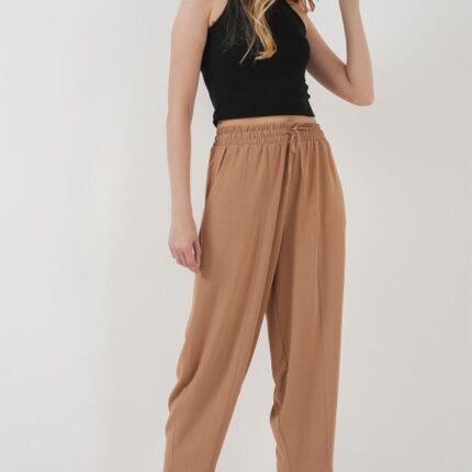 Dokuma Şalvar Pantolon Camel