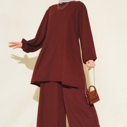 Tunik Pantolon Alt Üst Takım Bordo