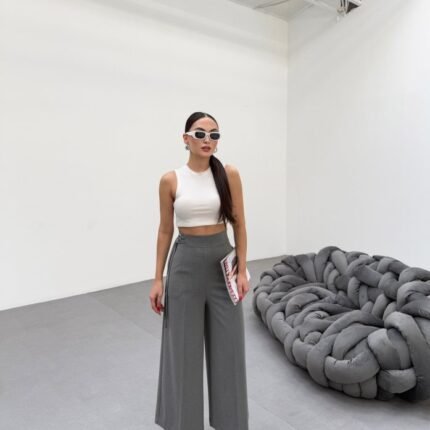 Gr Poly Viscose Full Lycra Metal Toka Aksesuarli Pantolon