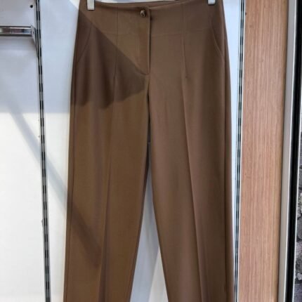 Poly Viscose Yüksek Bel Pervazli Pantolon