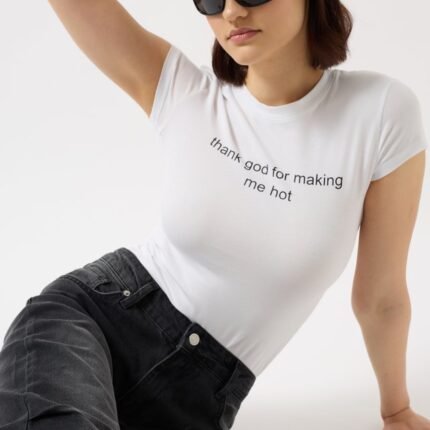 Baskılı Likralı Crop TShirt