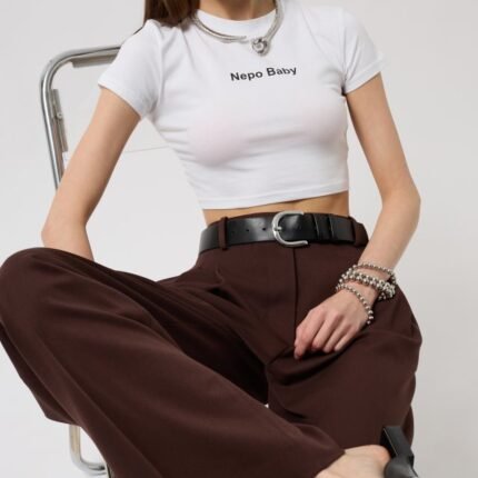 Nepo Baskılı Crop TShirt