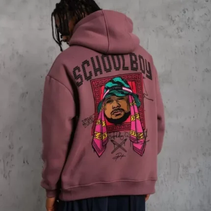 Erkek SCHOOL BOY Baskılı Kapüşonlu Sweat Gül Kurusu