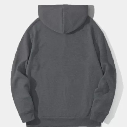 Erkek Düz Kapüşonlu Sweat Füme