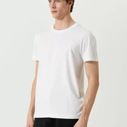 Unisex Basic Bisiklet Yaka Regular TShirt Beyaz