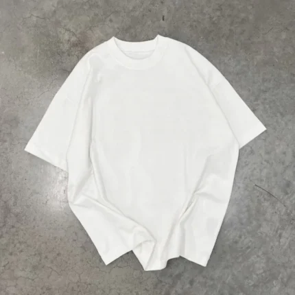 Unisex Basic Bisiklet Yaka Oversize TShirt Beyaz