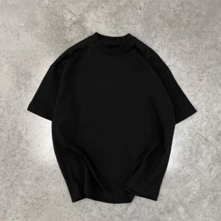 Unisex Basic Bisiklet Yaka Oversize TShirt Siyah