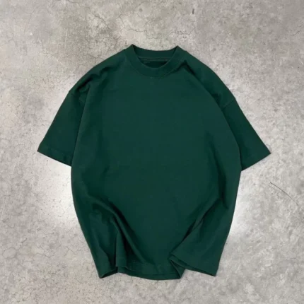 Unisex Basic Bisiklet Yaka Oversize TShirt Haki