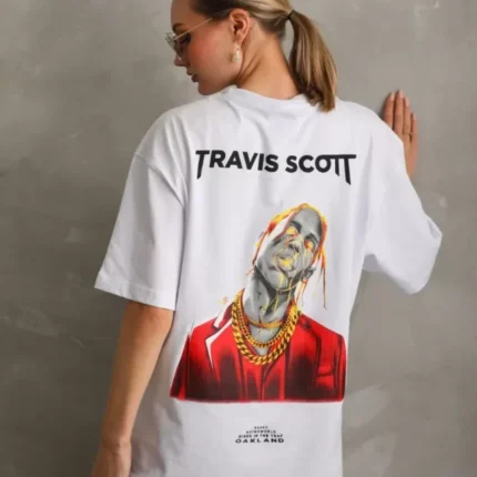 Unisex Baskılı Oversize TShirt Beyaz