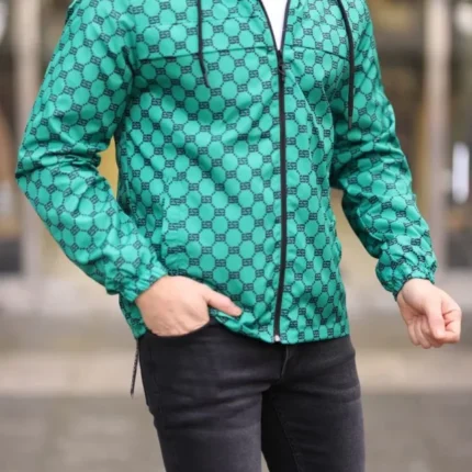 Unisex Kapüşonlu İçi Astarlı Yağmurluk Zümrüt