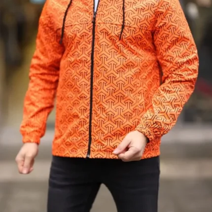 Unisex Kapüşonlu İçi Astarlı Yağmurluk Turuncu