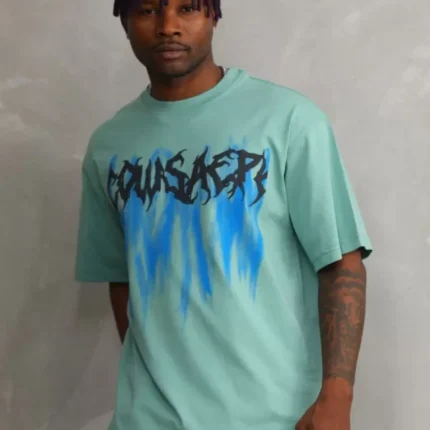 Unisex Baskılı Oversize TShirt Mint Yeşili