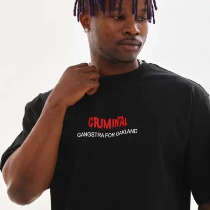 Unisex Baskılı Oversize TShirt Siyah