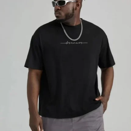 Unisex Baskılı Oversize TShirt Siyah