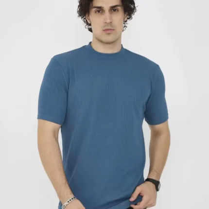 Unisex Bisiklet Yaka Slim Fit TShirt Turkuaz