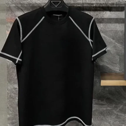 Unisex Karoyaka Dikişli Oversize TShirt Siyah