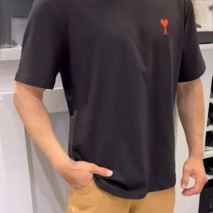 Unisex Bisiklet Yaka Baskılı Oversize TShirt Siyah