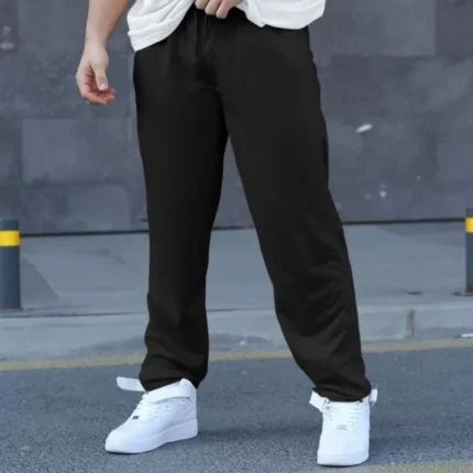 Unisex İki İplik Eşofman Altı Siyah