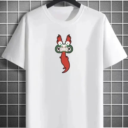 Unisex Bisiklet Yaka Baskılı Oversize TShirt Beyaz