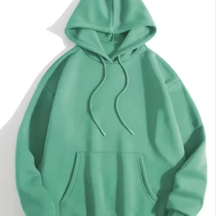 İplik Pamuklu Unisex Kapşonlu Sweetshirt Mint Yeşili