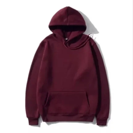 İplik Pamuklu Unisex Kapşonlu Sweetshirt Bordo