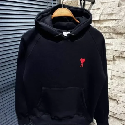 Unisex Kapşonlu Baskılı Sweetshirt Siyah