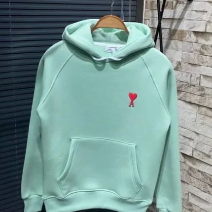 Unisex Kapşonlu Baskılı Sweetshirt Mint Yeşili