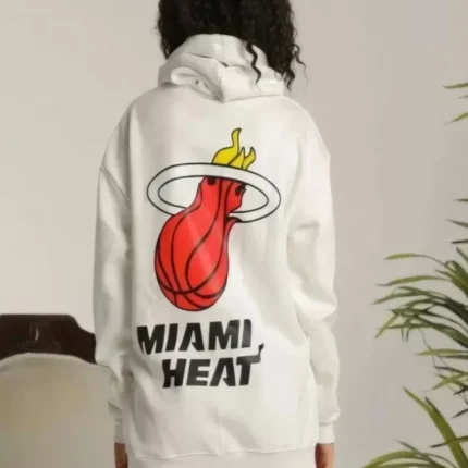 Unisex Kapşonlu Baskılı Sweetshirt Beyaz