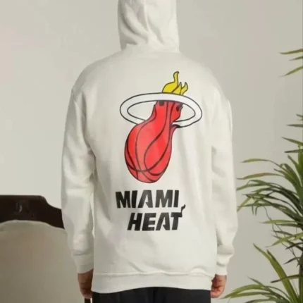Unisex Kapşonlu Baskılı Sweetshirt Beyaz