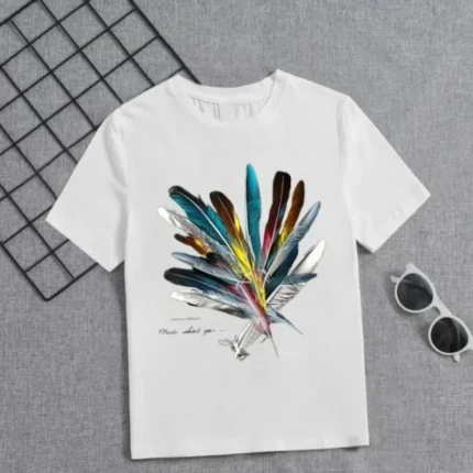 Kız Çocuk Baskılı TShirt Beyaz