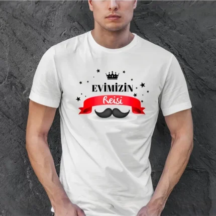 Babalar Günü Baskılı Tshirt Beyaz