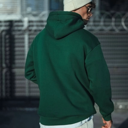 Üç İplik Penye Kapşonlu Basic SweatShirt Haki