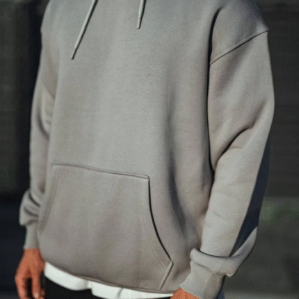 Üç İplik Penye Kapşonlu Basic SweatShirt Boyalı Gri